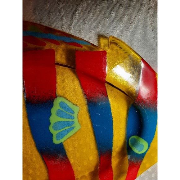 Vintage Signed Jan Mitchell Fused Art Glass Fish Plate/ Damaged - Picture 5 of 8